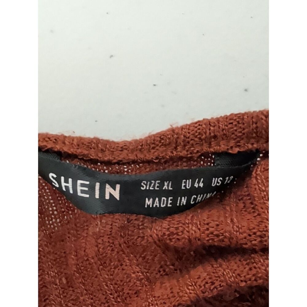 SHEIN Rust Ribbed Faux Tie BackCrop Tank - Picture 4 of 5